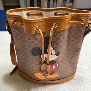 Gucci Brown Mickey Mouse Bucket Bag